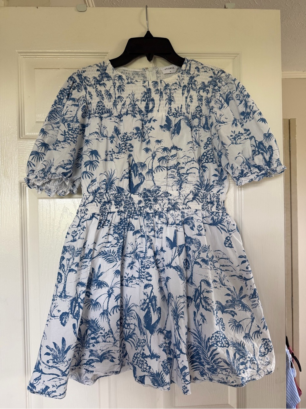 blue floral dress